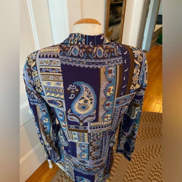 Vintage 90s Tunic length Louben Blouse. Size 6. - Picture 3 of 16